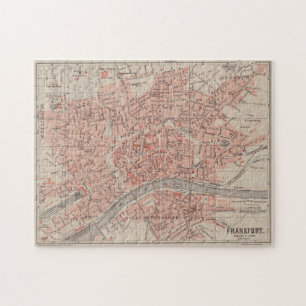Puzzle Vintage Map of Frankfurt Germany (1900)