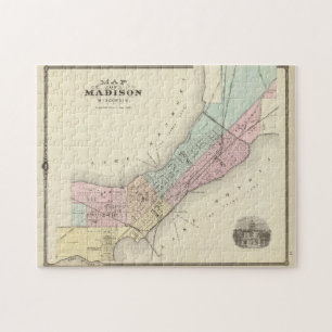 Puzzle Vintage Map of Madison WI (1878)