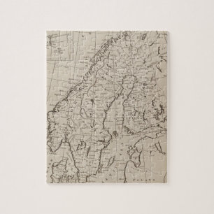 Puzzle Vintage Map of Scandinavia (1800)
