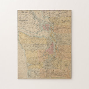Puzzle Vintage Map of The Puget Sound (1891)