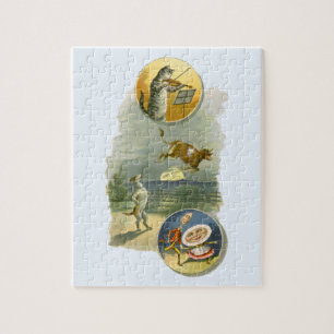 Puzzle Vintage Mère Goose Nursery Rhyme Hey Diddle