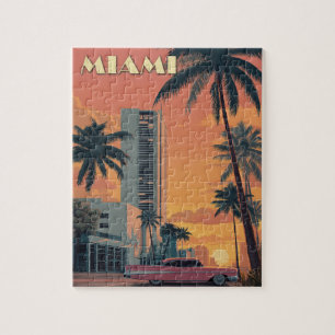 Puzzle Vintage Miami Florida Travel
