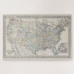 Puzzle Vintage Mitchell Map of the United States (1867)