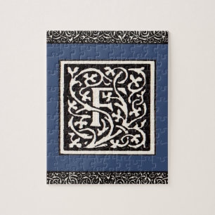 Puzzle Vintage Monogram F Art Nouveau Letter