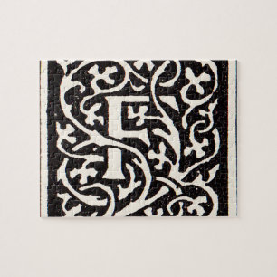 Puzzle Vintage Monogram F Art Nouveau Letter