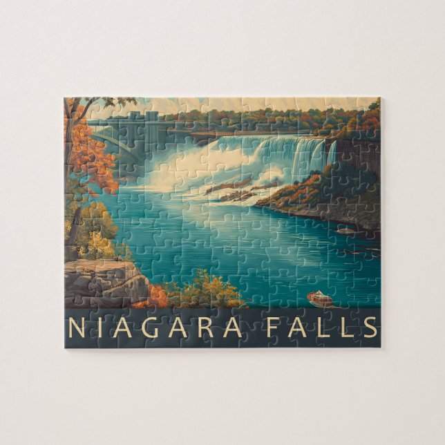 Puzzle Vintage Niagara Falls Travel (Horizontal)