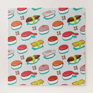 Puzzle Vintage nigiri sushi, motif doodé