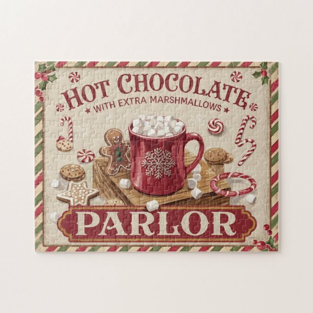 Puzzle Vintage Noël Chocolat chaud Parlour (Horizontal)