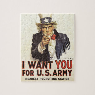Puzzle Vintage Oncle Sam Je veux que vous WWI Propagande