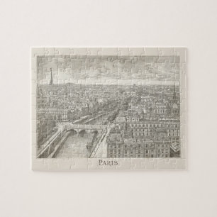 Puzzle Vintage Paris France Eiffel Tower Cityscape