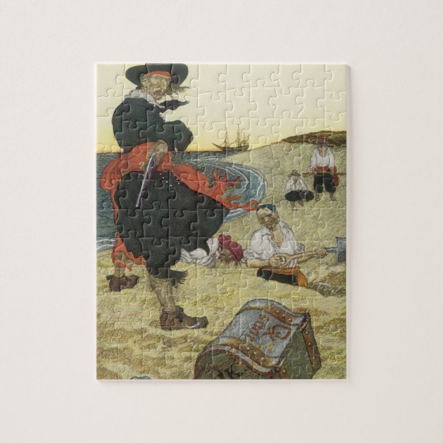 Puzzle Vintage Pirates, William Kidd Burning Treasure (Vertical)