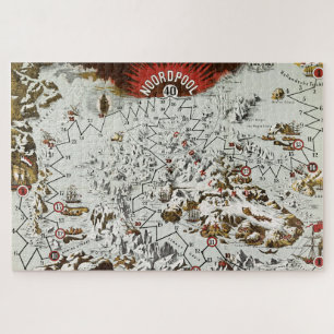 Puzzle Vintage Pôle Nord Ancien Monde Carte Antique