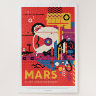 Puzzle Vintage Red Planet Mars Space Travel