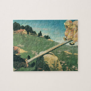 Puzzle Vintage See Saw Margery Daw, Jessie Willcox Smith