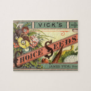 Puzzle Vintage Seed Packet Étiquette Art, Vick's Choice S