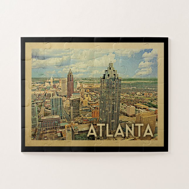 Puzzle Vintage voyage Atlanta Skyline Atlanta (Horizontal)
