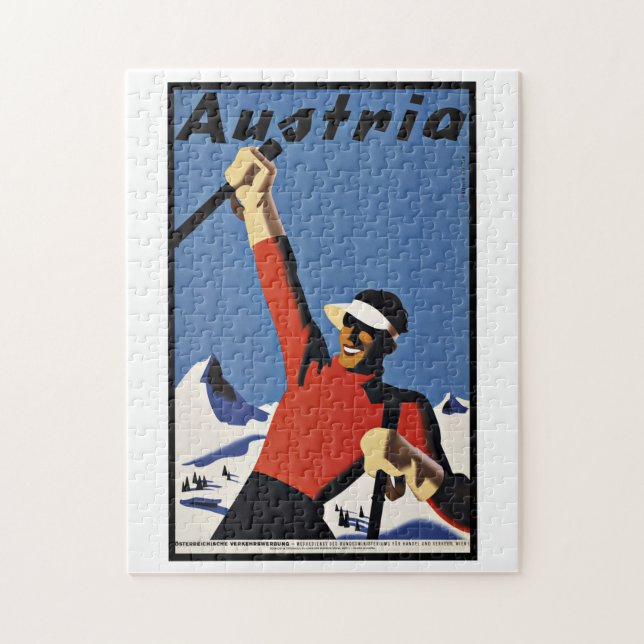 Puzzle Vintage voyage Autriche Ski (Vertical)