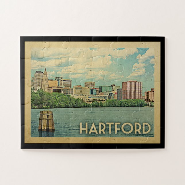 Puzzle Vintage voyage de Hartford le Connecticut (Horizontal)