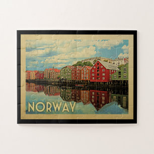 Puzzle Vintage voyage de la Norvège