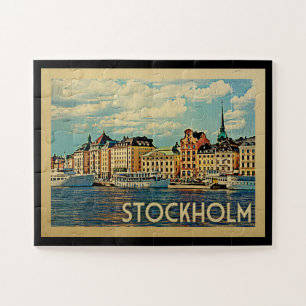 Puzzle Vintage voyage de Stockholm Suède