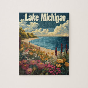 Puzzle Vintage voyage du lac Michigan