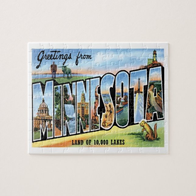 Puzzle Vintage voyage du Minnesota (Horizontal)