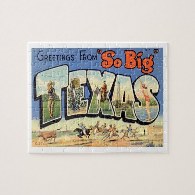 Puzzle Vintage voyage du Texas (Horizontal)