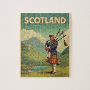 Puzzle Vintage voyage écossais - Highland Bagpiper