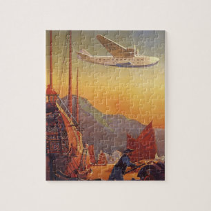 Puzzle Vintage voyage, planez au-dessus des jonques à Hon