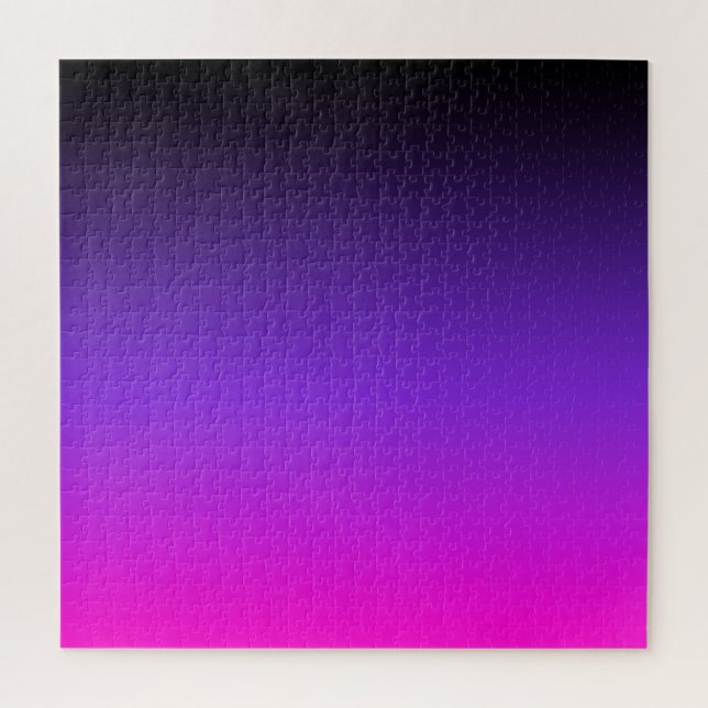 Puzzle Violet bleu noir et Ombre rose néon (Vertical)
