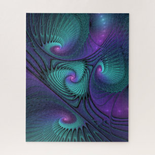 Puzzle Violet rencontre Turquoise moderne art fractal abs