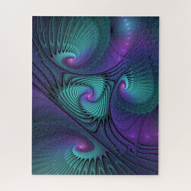 Puzzle Violet rencontre Turquoise moderne art fractal abs (Vertical)