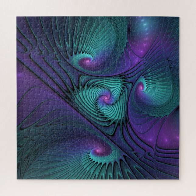 Puzzle Violet rencontre Turquoise moderne art fractal abs (Vertical)