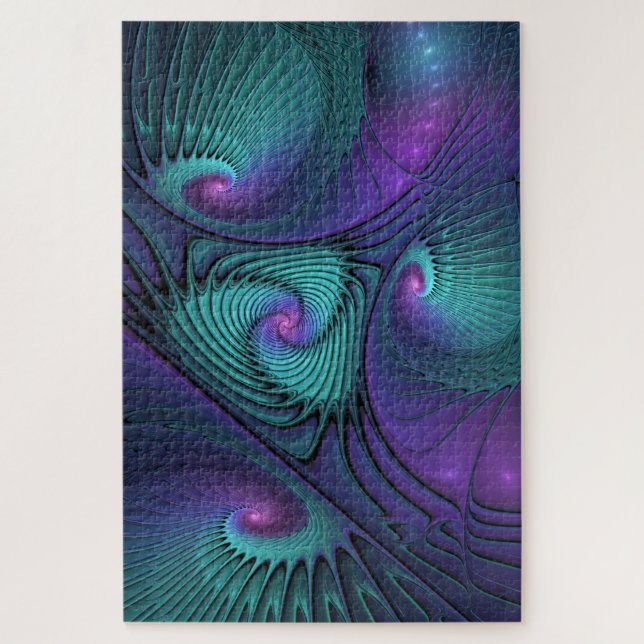 Puzzle Violet rencontre Turquoise moderne art fractal abs (Vertical)