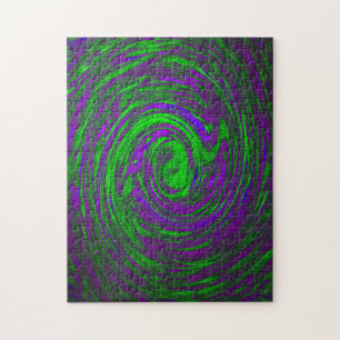 Puzzle Violet Vert Abstrait Art Faire Face À L'Isolement