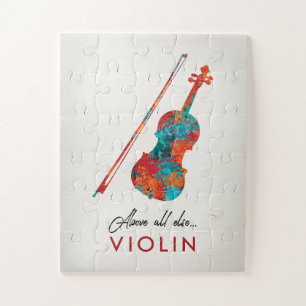 Puzzle Violon - Musique colorée brillante