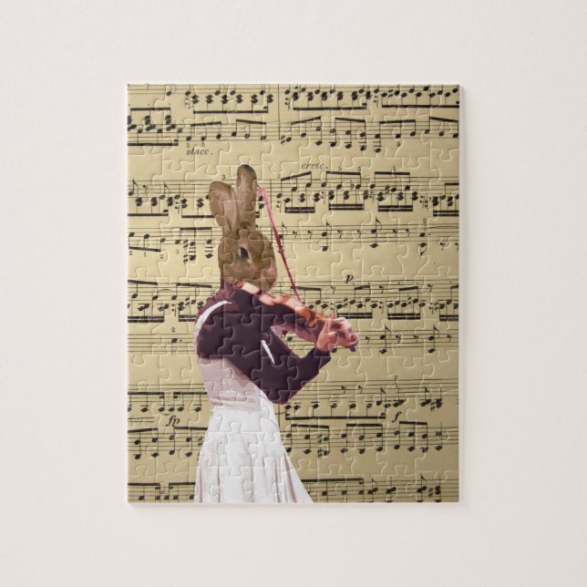 Puzzle Violoniste drôle de lapin (Vertical)