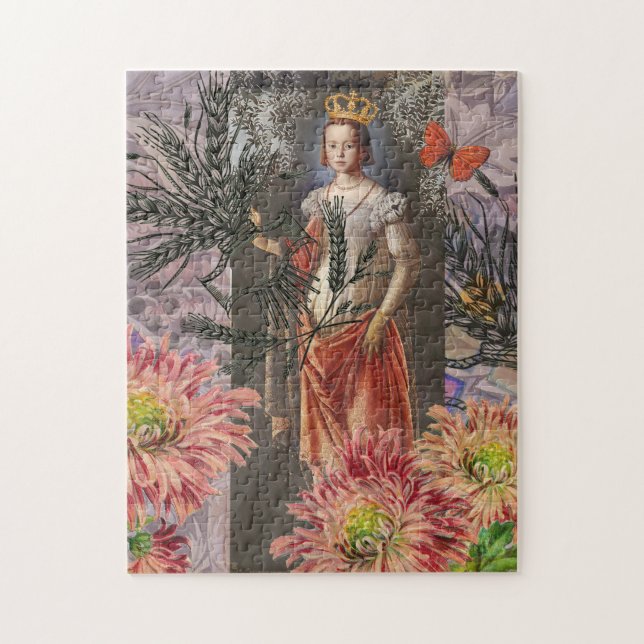 Puzzle Virgo Woman Portrait Antique Coloré Riche (Vertical)