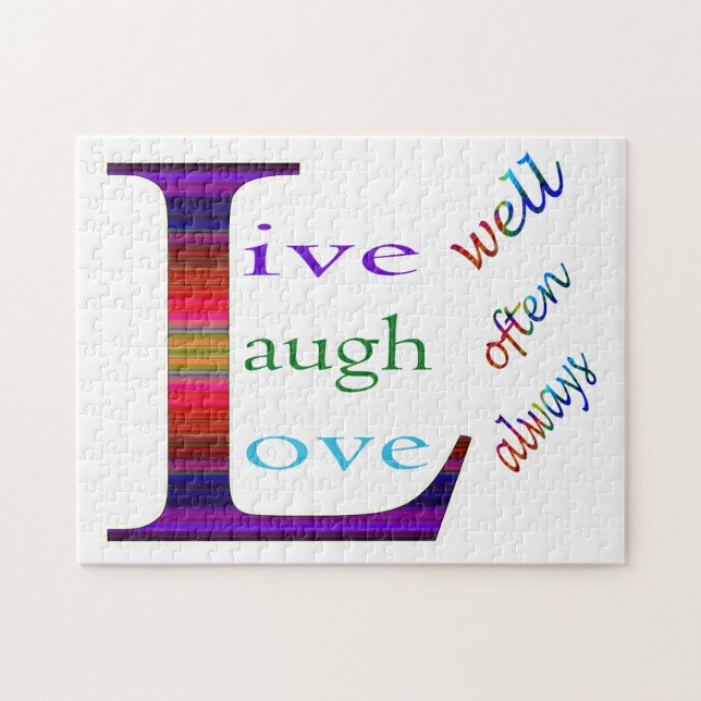 Puzzle Vis bien, Rires souvent, Amour toujours par STaylo (Horizontal)