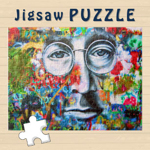 Puzzle Visage avec des lunettes sur un mur de graffiti -
