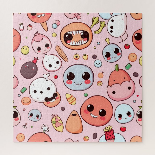 Puzzle Visages des monstres de nourriture Whimsical (Vertical)