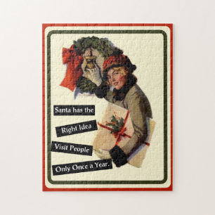 Puzzle Visite de Noël Vintage Funny Holiday