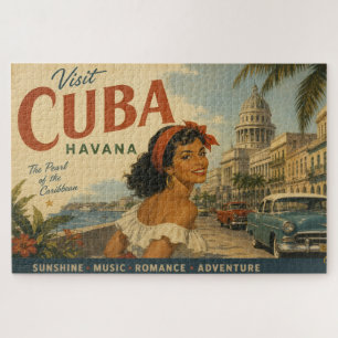 Puzzle Visite Vintage Cuba Voyage - Salutations d'Havane