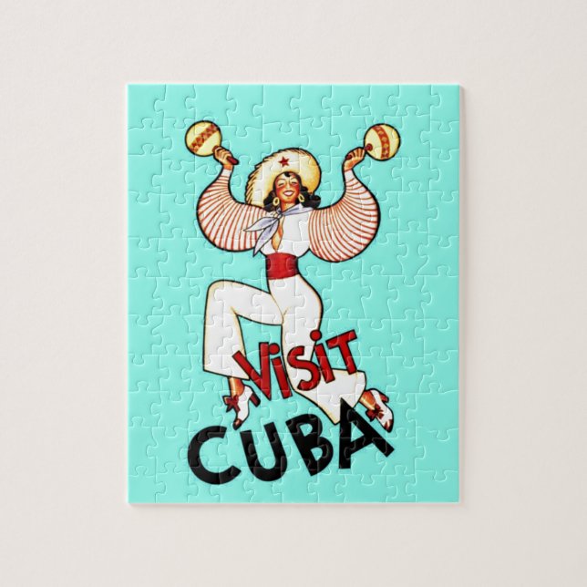 Puzzle Visiter Cuba Vintage voyage (Vertical)