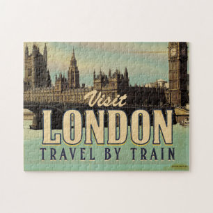 Puzzle Visiter le poster vintage de Londres