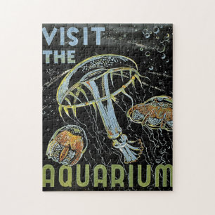 Puzzle Visitez l'Aquarium - WPA Poster Jellies, Jellyfish