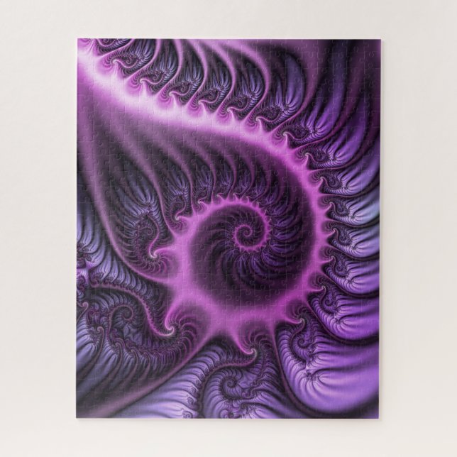 Puzzle Vivid Cool Abstrait rose violet Fractal Art Spiral (Vertical)