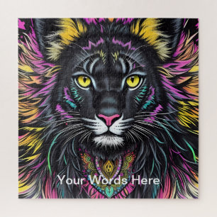 Puzzle Vivid Rainbow Neon Psychedelic Nature & Faune