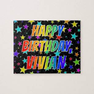 Puzzle "VIVIVIAN" Prénom, "HEUREUX ANNIVERSAIRE"