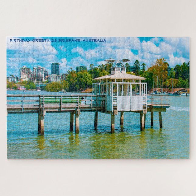 Puzzle Voeux d'anniversaire Brisbane Australie (Horizontal)